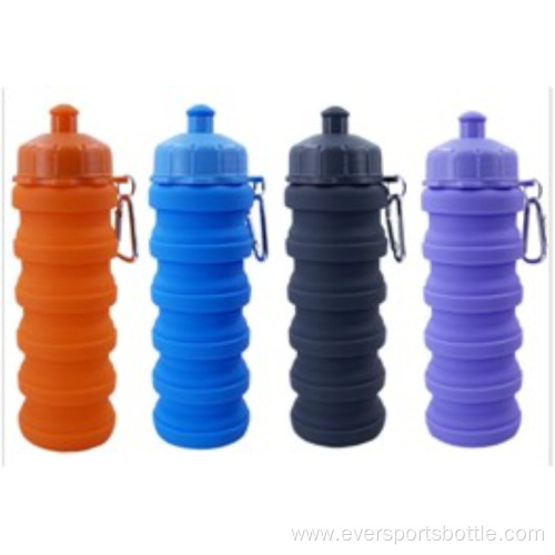 500mL Foldable Solid Color Silicone Bottle Style